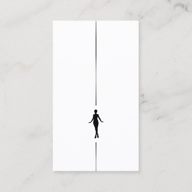 Minimalist Body Sculpting Woman Silhouette Business Card (Front)