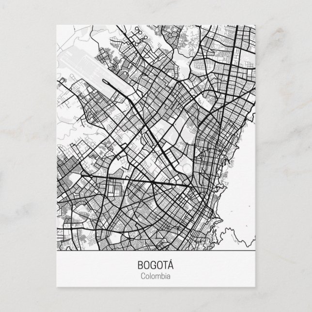 Minimalist Bogota Colombia Postcard (Front)