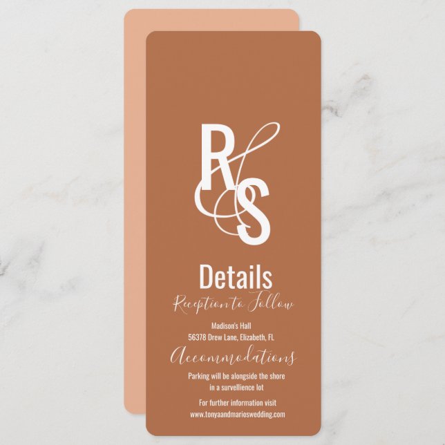 Minimalist Bohemian Dark Terracotta Wedding Invitation (Front/Back)