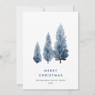 Minimalist Bohemian Pine Tree Christmas Corporate Holiday Card