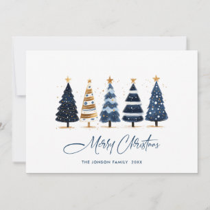 Minimalist Bohemian Pine Tree Christmas Greeting Holiday Card