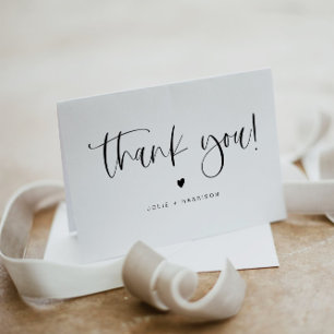 Minimalist Bohemian Simple Wedding Thank You Card