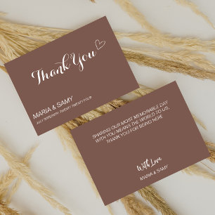 Minimalist bohemian wedding Thank You Card