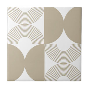 Minimalist Boho Abstract Geometric Arch Pattern Tile