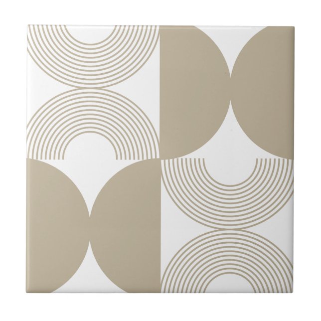 Minimalist Boho Abstract Geometric Arch Pattern Tile (Front)