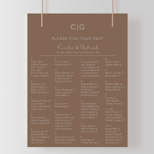 Minimalist Boho Alphabetical Wedding Seating Chart