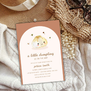 Minimalist Boho Arch Chinese Dumpling Baby Shower  Invitation