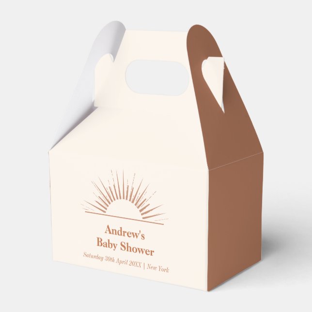 Minimalist Boho Arch Sunshine Baby Shower Favour Box (Front Side)
