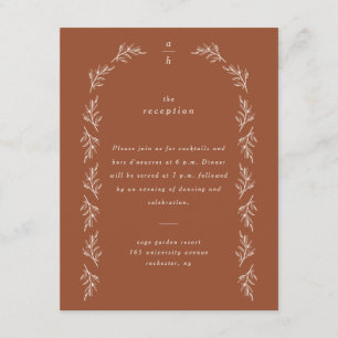 Minimalist Boho Arch Terracotta Wedding Reception Enclosure Card