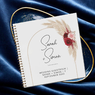 Minimalist Boho Arch Wedding Guest Notebook