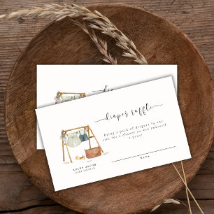 Minimalist Boho Baby Shower Clothes Diaper Raffle  Enclosure Card