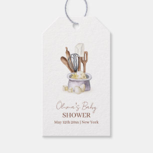 Minimalist Boho Bakery Chef Baby Shower Gift Tag