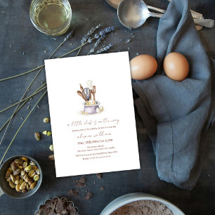 Minimalist Boho Bakery Chef Baby Shower Invitation