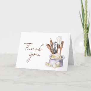 Minimalist Boho Bakery Chef Baby Shower Thank You  Card