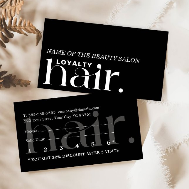 Minimalist Boho Black White Beauty Loyalty Card (Creator Uploaded)