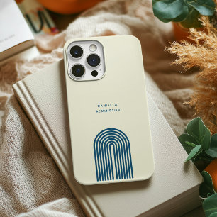 Minimalist Boho Blue Arch Line iPhone 13 Case
