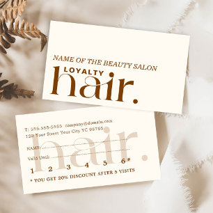 Minimalist Boho Boho Brown Beauty Loyalty Card