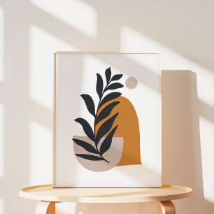 Minimalist Boho Botanical Abstract Shape Art Poster