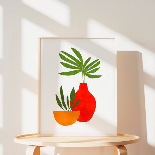 Minimalist Boho Botanical Potted Plant Art Poster
