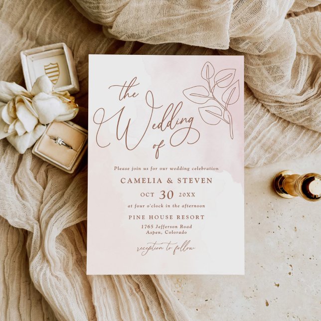Minimalist Boho Botanical Terracotta Wedding  Invitation (Creator Uploaded)