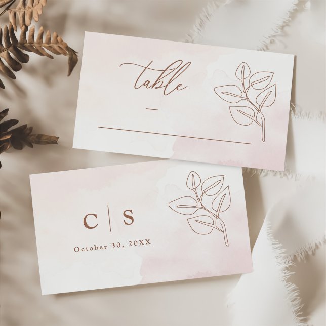Minimalist Boho Botanical Terracotta Wedding  Place Card (Creator Uploaded)