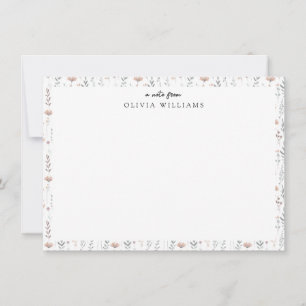Minimalist Boho Botanical Wildflower Floral Name Card