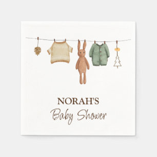Minimalist Boho Boy Clothes Baby Shower  Napkin