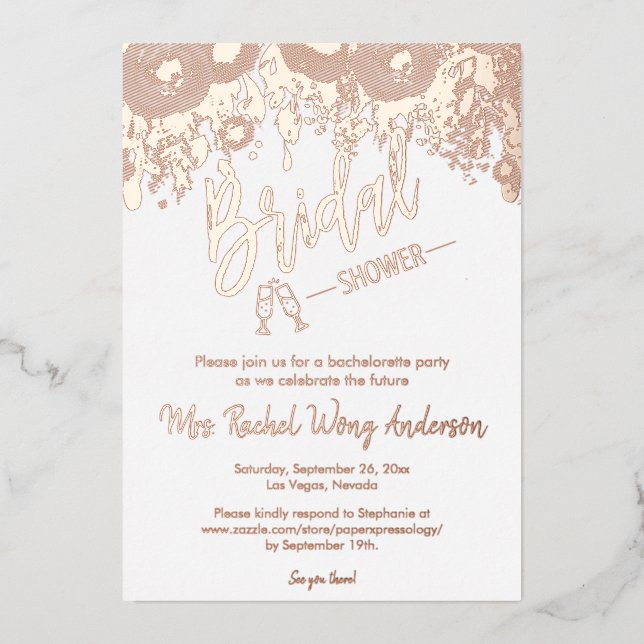 Minimalist Boho Bridal Shower Photo Rose Gold (Front)
