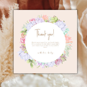 Minimalist Boho Cactus Desert Baby Shower Thank You Card