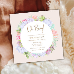 Minimalist Boho Cactus Desert Oh Baby Shower  Invitation