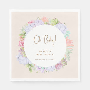 Minimalist Boho Cactus Desert Oh Baby Shower Napkin