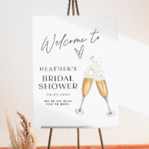 Minimalist Boho Champagne Bridal Shower Welcome