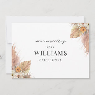 Minimalist Boho Chic Pregnancy Announcement