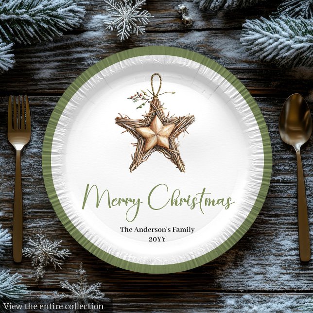 Minimalist Boho Christmas Bouquet in Botanical  Paper Plate (Minimalist Boho Christmas Bouquet in Botanical Plate

)
