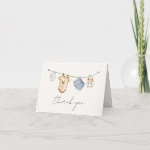 Minimalist Boho Clothesline Baby Shower Thank You Card