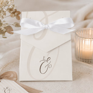 Minimalist Boho Cocoa Brown Monogram Wedding Favou Favour Box