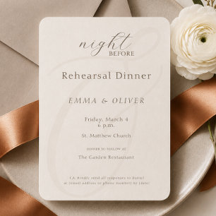 Minimalist Boho Cocoa Brown Rehearsal Dinner Enclosure Card