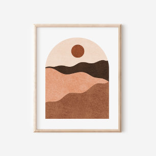 Minimalist Boho Desert Landscape Art Poster