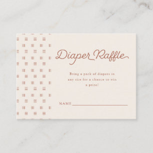 Minimalist Boho Diaper Raffle   Terra Cotta Enclosure Card