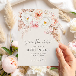 Minimalist Boho Fall Floral Wedding Save The Date