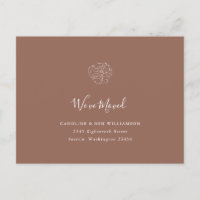 Minimalist Boho Floral Terracotta Moved Address