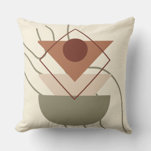 Minimalist Boho Geometric Pillow– Beige & Earth Cushion