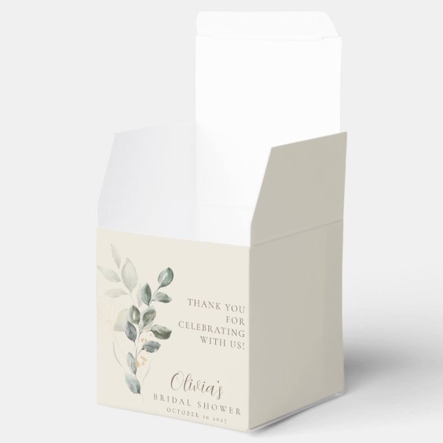 Minimalist Boho Gold Greenery Bridal Shower Favour Box (Opened)
