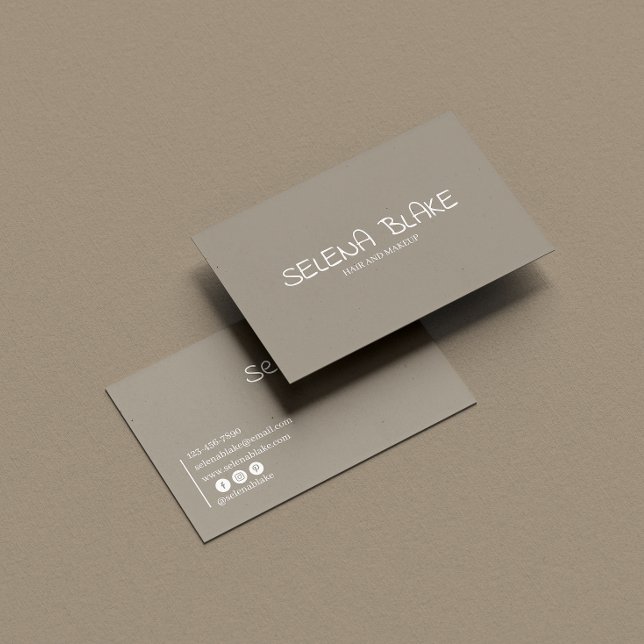 Minimalist Boho grey – Elegant & Aesthetic Chic  Business Card (Creator Uploaded)