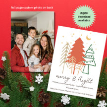 Minimalist Boho Hand Drawn Christmas Trees Photo