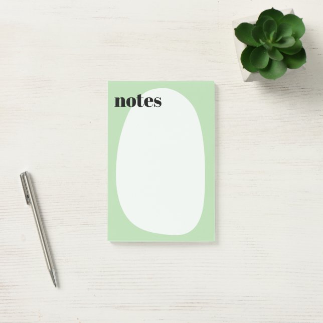 Minimalist Boho Light Green Bold Post-it Notes (Office)