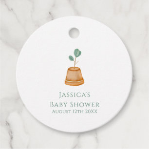 Minimalist Boho Little Sprout Garden Baby Shower Favour Tags