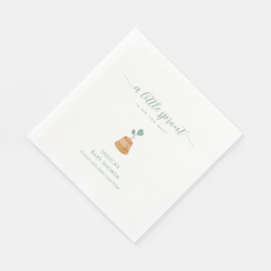 Minimalist Boho Little Sprout Garden Baby Shower Napkin