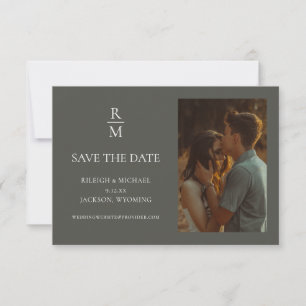 Minimalist Boho Monogram Photo Save the Date