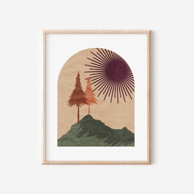 Minimalist Boho Mountain Landscape Art Poster (Creator Uploaded)